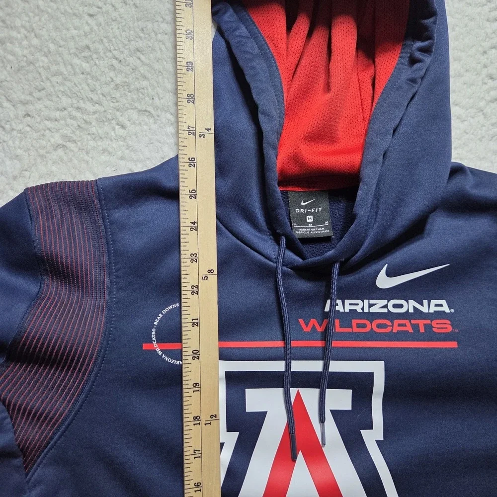 Nike Arizona‎ Wildcats Hoodie Men Medium Navy Blue Sweatshirt On Field Dri Fit